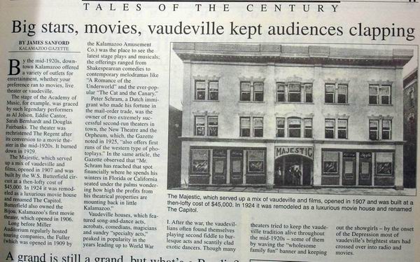 Capitol Theatre - From The Newspaper From Ron Gross